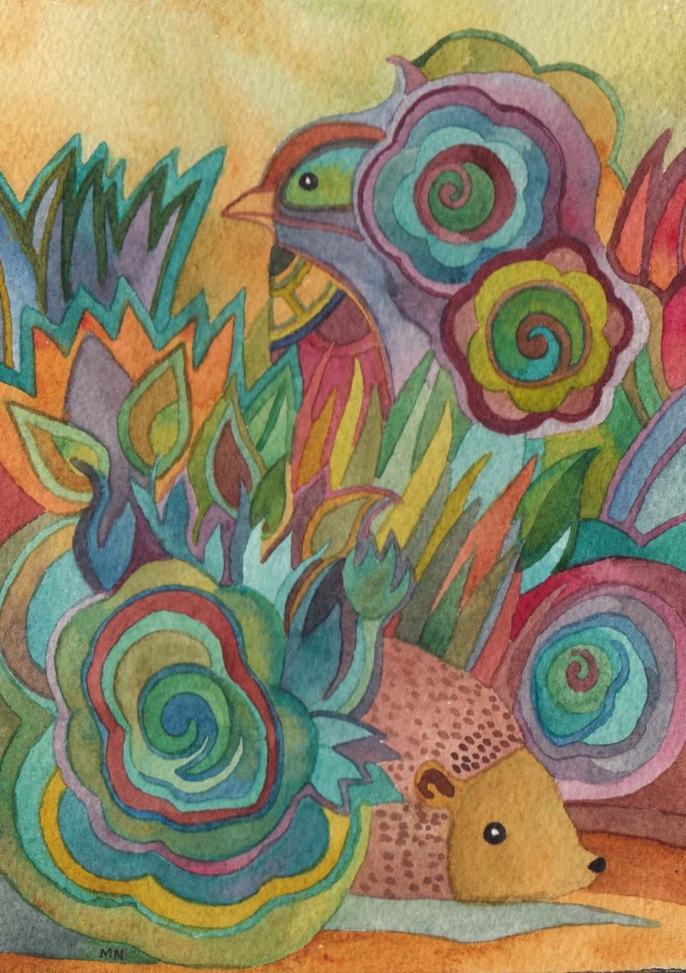 Tiggy Knows It is Spring Original Watercolor by Megan Noel