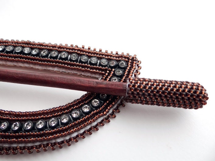 Native American Beaded Hairstick Barrette