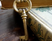 Antique Key Necklace - Key to the Carriage House - Ornate Brass Skeleton Key