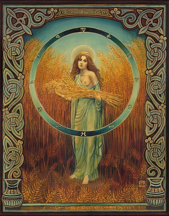 Ceres Goddess of Fertility Original Acrylic Painting