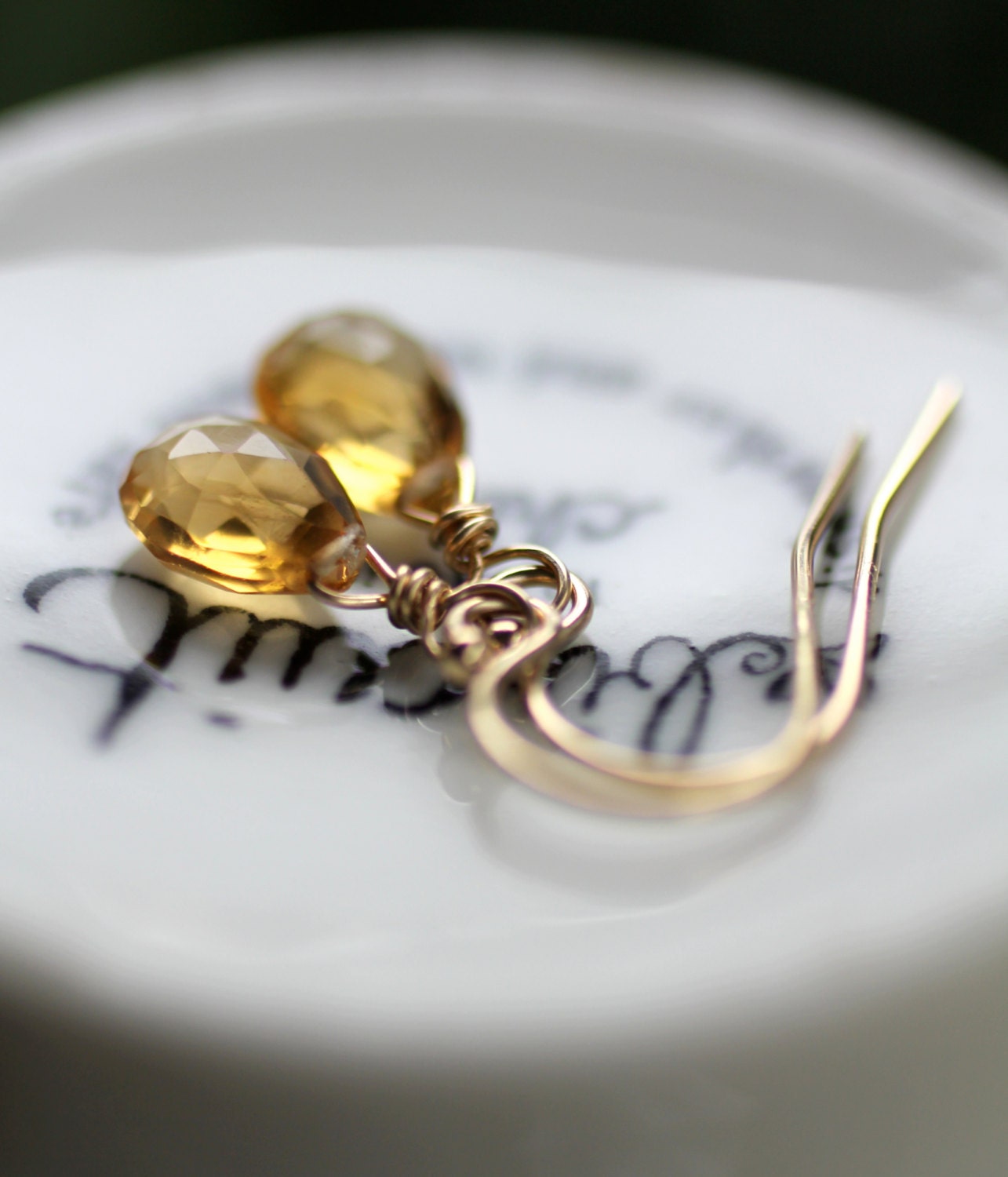 Yellow Citrine Earrings, November Birthstone, November Birthday, 14k gold fill, Lemon Yellow, Semi Precious Stones, Sunshine Yellow, Small