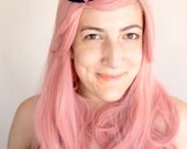 Navy Sequin Fascinator with Pink Bow // mini cocktail hat