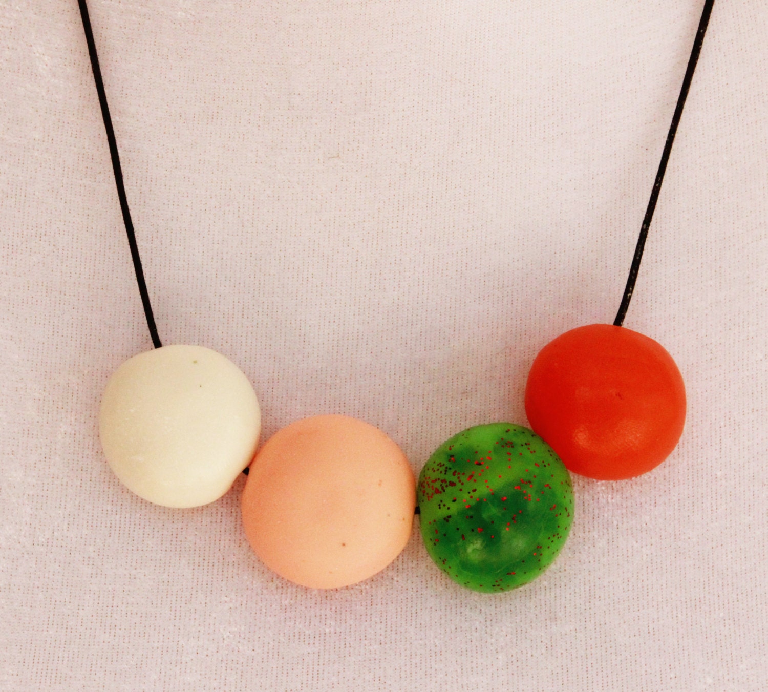 Pastel and metallic adjustable resin necklace