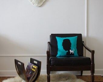 Audrey Hepburn Silhouette Breakfast At Tiffanys Decorative Pillow