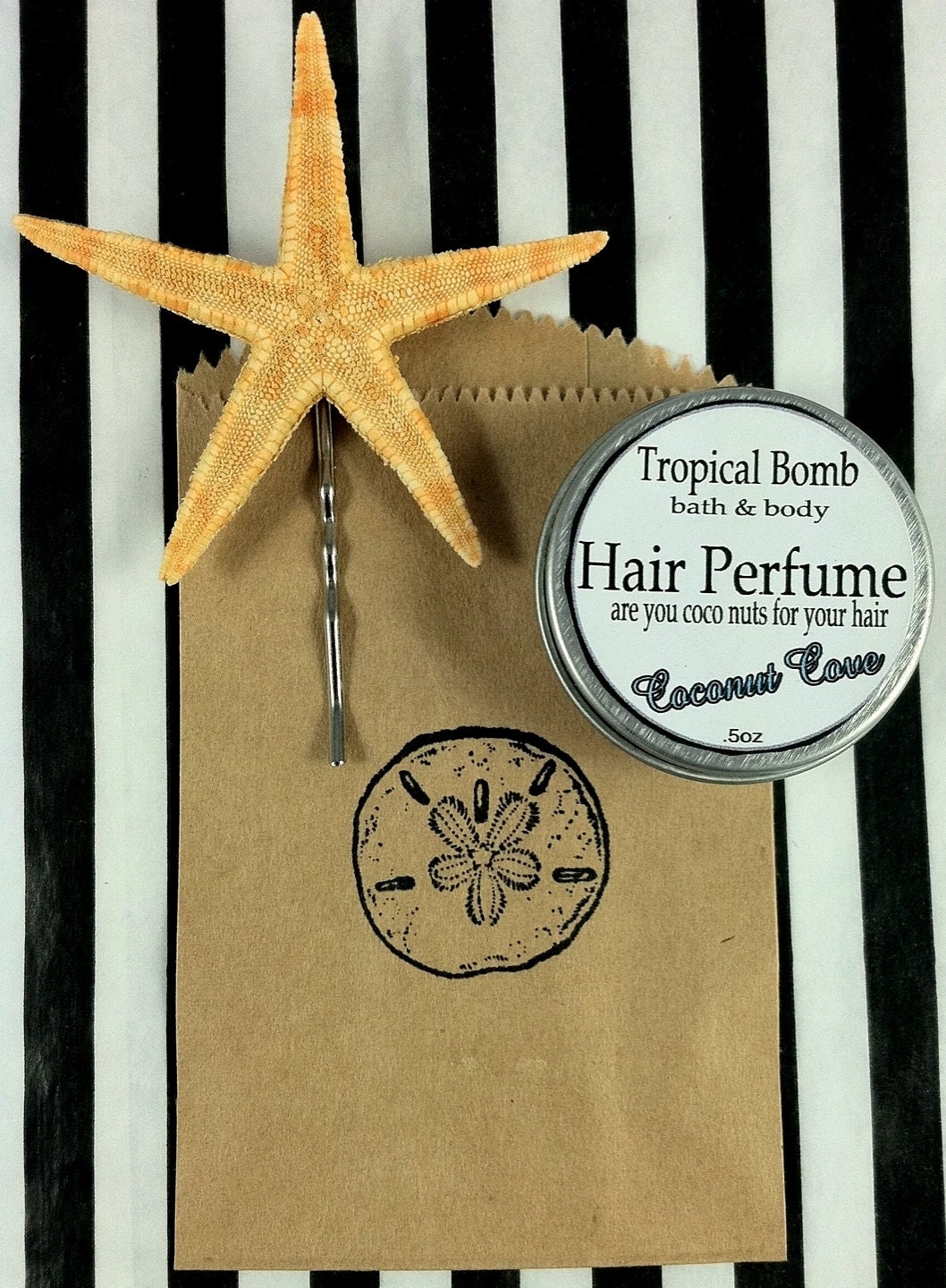 Coconut Hair Perfume - Starfish Hair Pin by Tropical Bomb bath & body