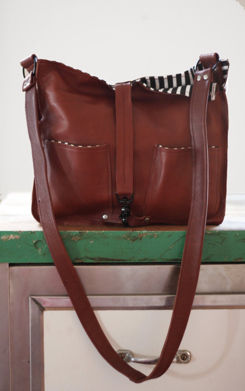 TomTom Leather Tote in Cognac. Made To Order.