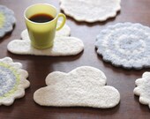 Cloud Coaster / Trivet - 100% Wool - Natural Off-White
