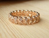 Vintage Petal Diamond Eternity Band