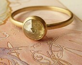 Yellow and Green Rose Cut Diamond Ring, Deposit