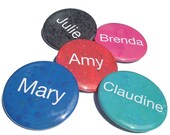 Personalized Name Magnet, Pin, or Pocket Mirror - 2 1/4 inch Custom Magnet, Custom Pinback Button, Personalized Mirror, 2.25 inch