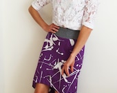 Spicy Toast Purple Paint splash rayon skirt high low medium
