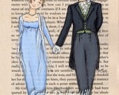 Jane Austen - Elizabeth and Mr Darcy Pride and Prejudice Print - 5 x 7