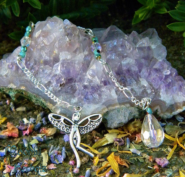 Danu Crystal Pixie Pendulum - Scrying, Divination, Spiritual Wisdom, Dowsing, Magickal Tools, Wicca, Pagan, Faerie Goddess, Tuatha de Danaan
