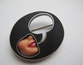 Barbie Doll Quote Bubble Brooch in Black