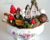 Tiny Fairy Tale Town with Toadstools, Mushrooms and Miniature Houses