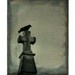 Crow On Cross, Gothic Home Decor, Gothic Crow, Raven Art, Surreal - Gray Day