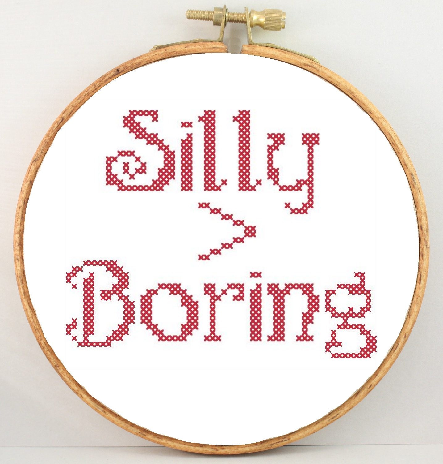 Silly id greater than boring cross stitch pattern PDF
