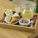 Croissant  and Cheese - Breakfast in Bed Collection - 1:12 Scale Dollhouse Miniature Tray