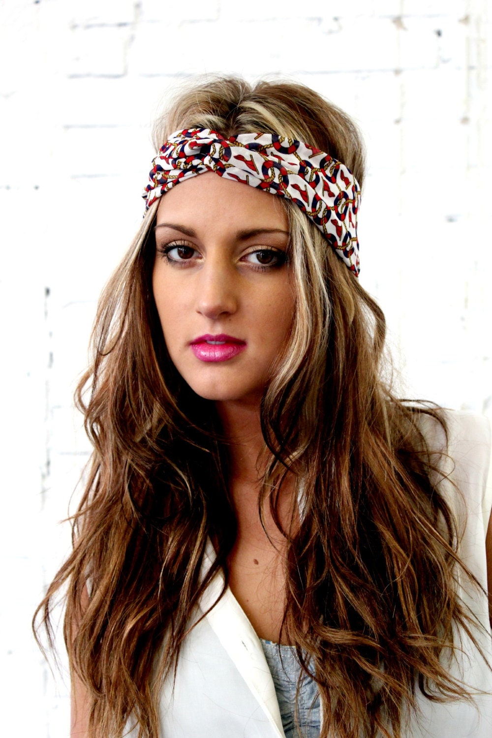 Chiffon Turban Headband Scarf with Velcro Closure