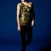Virtual Reality - Made to Order - iheartfink Handmade Hand Printed Black and Gold Artistic One-Shoulder Top with Bow