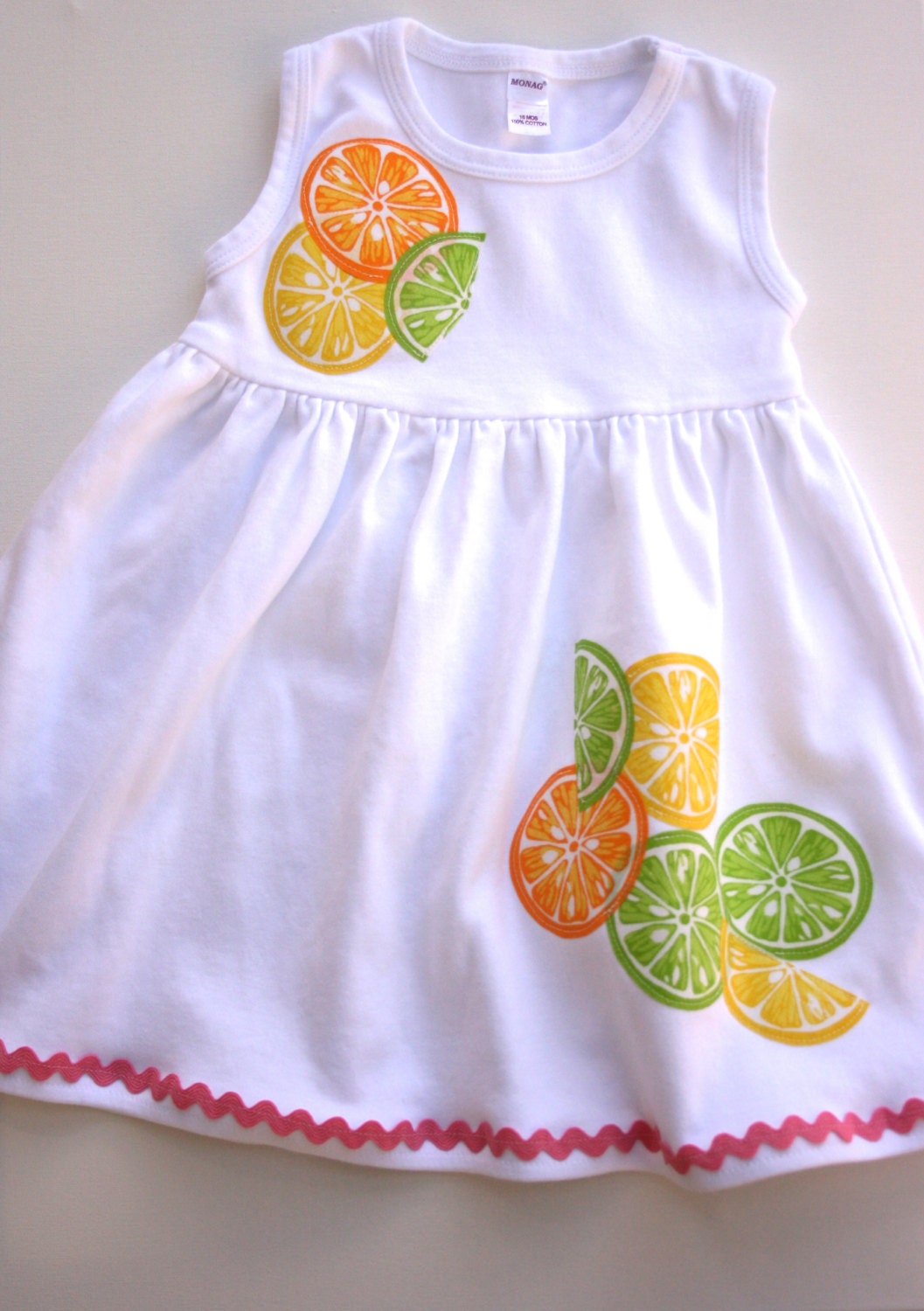 Lemon Lime Applique Dress - Size 18 months