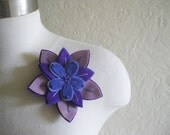 one of a kind large felt flower brooch no. 5 in plum and lilac, ready to ship