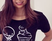 Slash Neck  Zombie Cupcake Cake Baker Rocky The Zombie t-shirt in black