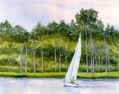 Riversail sailboat at sunset on Cape Fear River