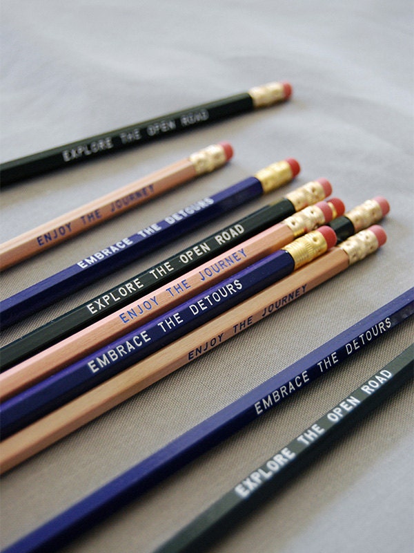 12 Road Trip Series Pencils. Let's Explore. Great Stocking Stuffer.