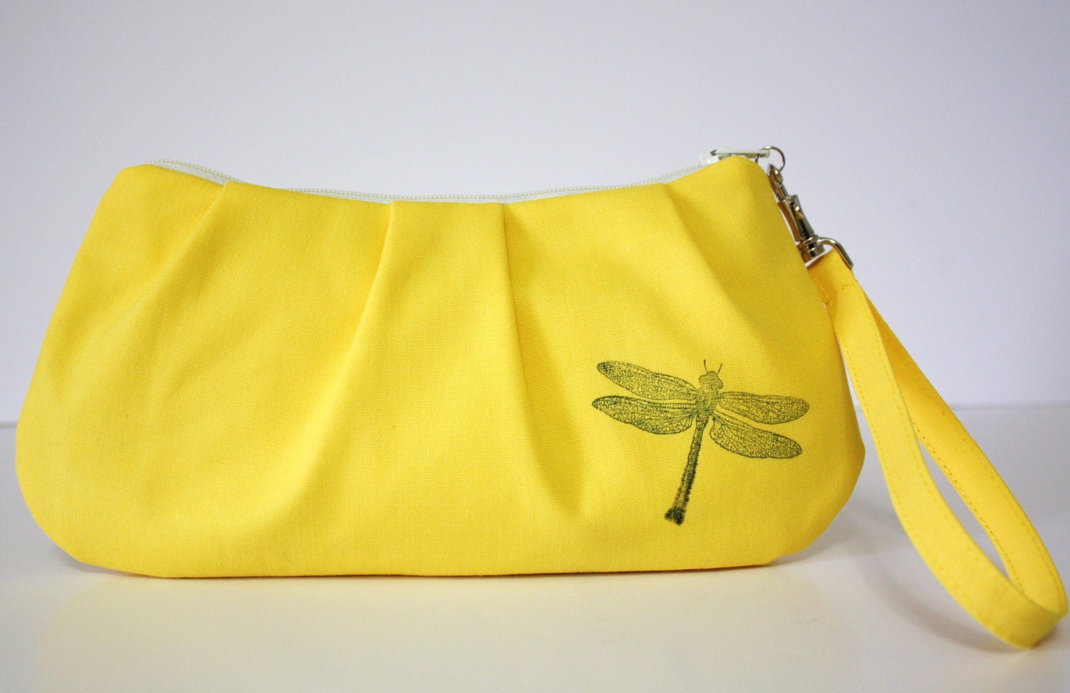 Yellow Zip and Go Dragonfly Wristlet