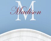 Personalized Name and Initial Monogram Wall Decal Nursery Boy Girl Teen Wall Decor Vinyl Wall Stickers