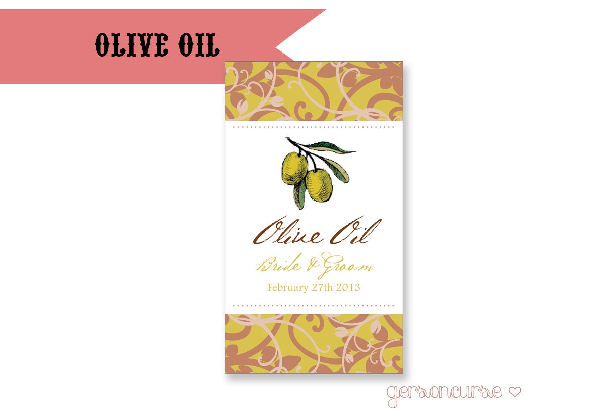Personalized Olive Oil Labels - Flavored With Love - DIGITAL FILE