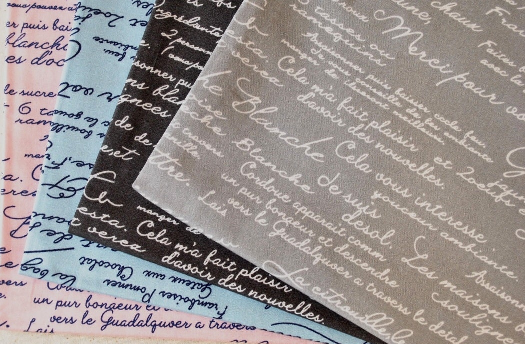 Fountain Pen Writing Cotton Fabric Fat Quarter