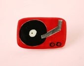Record Player Brooch