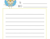 TEACHER GIFT notepad vintage OWL chevron