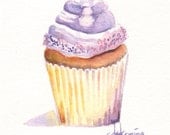 Lavender Cupcake 8.5x11 art PRINT