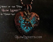 Steampunk Fairy Glow in the Dark Heart Locket Copper