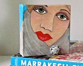 FARAH SMALL PAINTING, Hand Painted, Arabic Woman, Painting for Bookcase, Novelty Painting