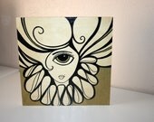 LOVELY HEAD Original Illustration on Wood Panel 10x10