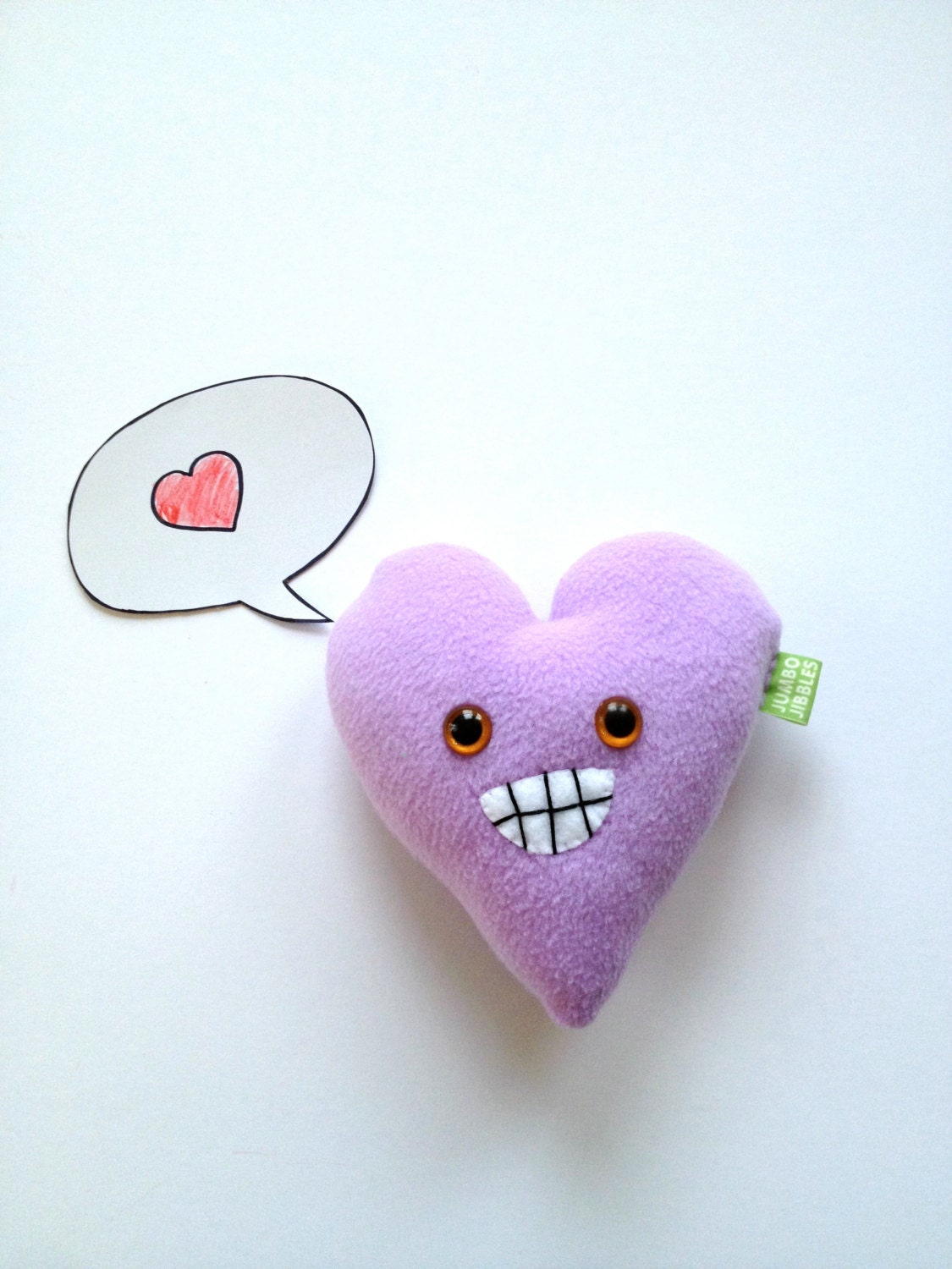 Purple Plush Heart Valentine - Silly Pillow Friend