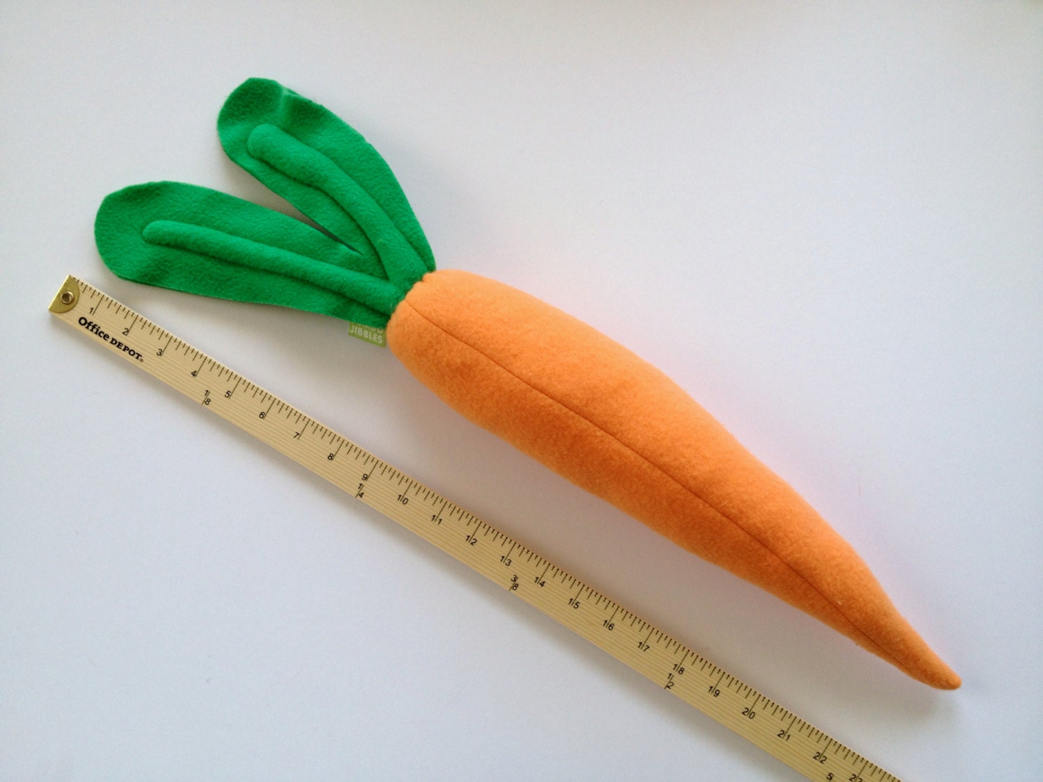 Huge Stuffed Carrot Toy  - Orange Fleece Carrot with Leafy Greens