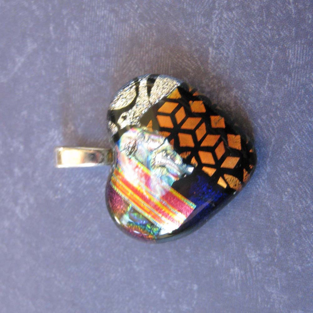 Glass Heart, Eccentric Jewelry Slide, Fashion Jewelry, Couples Jewelry  - Full of Love - 3743 -2