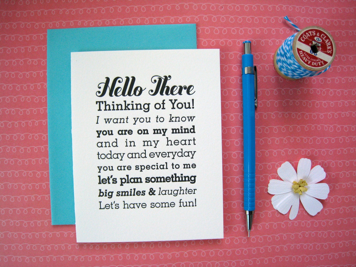 Thinking of You - letterpress card