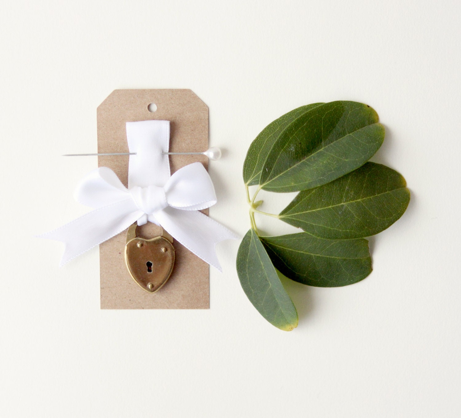 vintage lock bridal corsage 'GUARDED HEART' unique wedding keepsake, bouquet pin