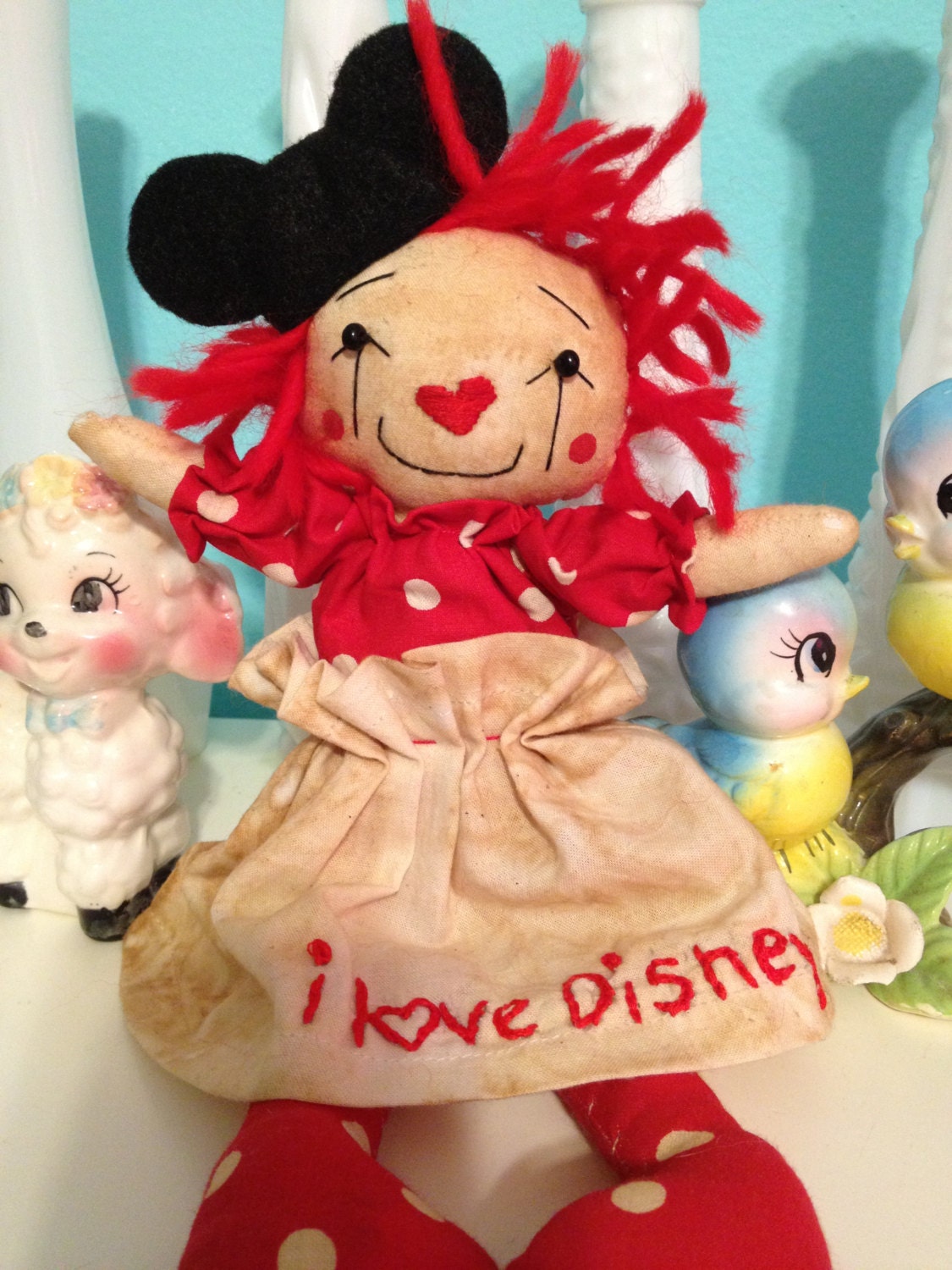 CUSTOM Small Raggedy Ann Doll Primitive I love Disney