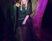 vintage 1990s / goth / black and gold / sheer maxi dress / triangle knit / cocktail dress / S-M