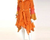 Mohair Sweater Coat in Pumpkin Color, Petunia Style, Size Medium (10-12)