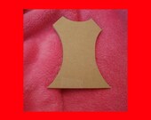 Unfinished Mdf Wood Lady's Dress Bodice Shape Mosaic Base/Craft Shape 10.5 Inch