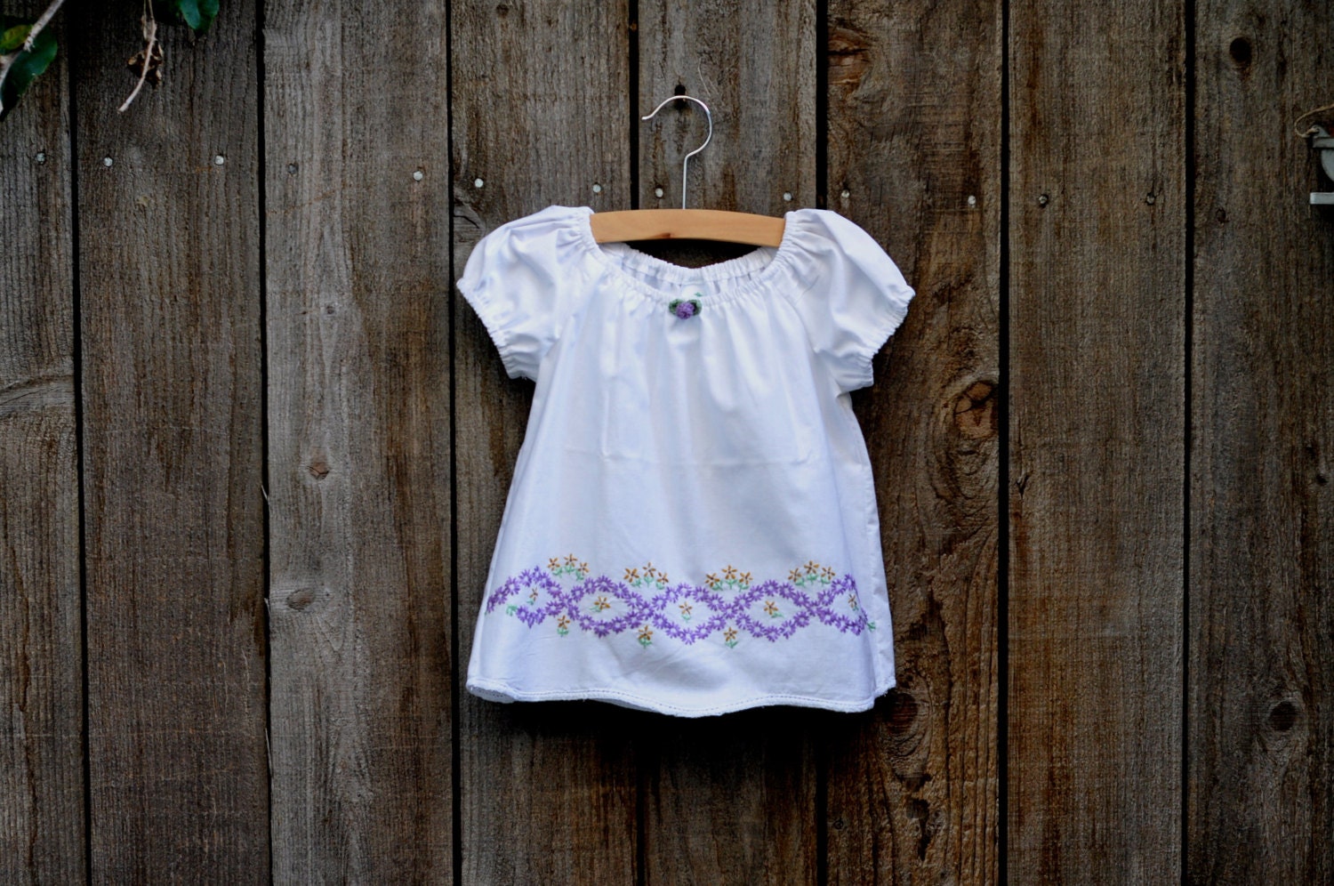 Vintage Pillow Case Baby Peasant Blouse Size 3