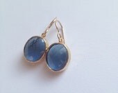 Spinnaker Island Earrings - Sapphire Blue and Gold